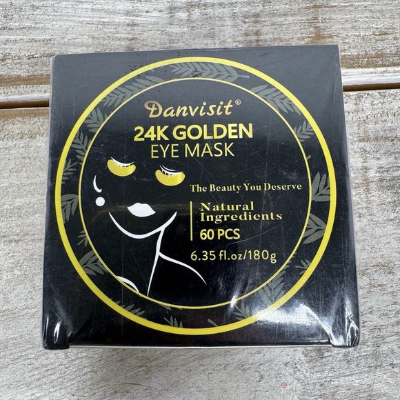 Danvisit 24K Golden Eye Mask 60 PCS Natural Ingredients Beauty You Deserve - Picture 1 of 5